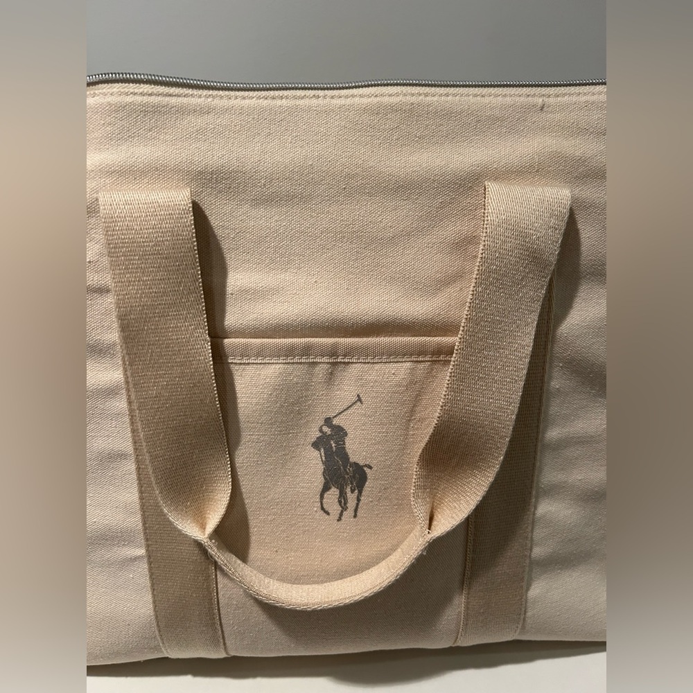 Polo by Ralph Lauren Cream Canvas Duffel Tote Bag - EUC one owner. - Picture 6 of 16